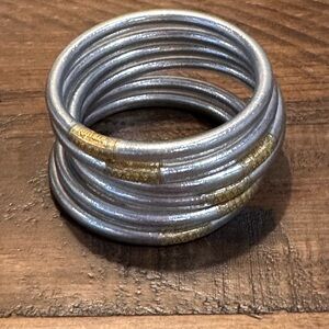 Buddha Girl Silver Bracelets Small-set of 6